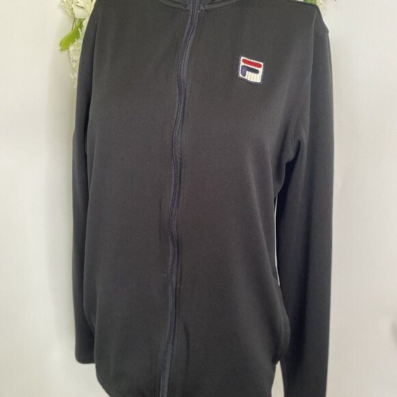 Vintage FILA Women's Track‎ Performance Athletic Running Jacket Black Size M/L - Picture 1 of 16